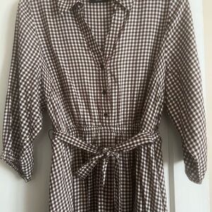 Lane Bryant Brown Gingham Dress